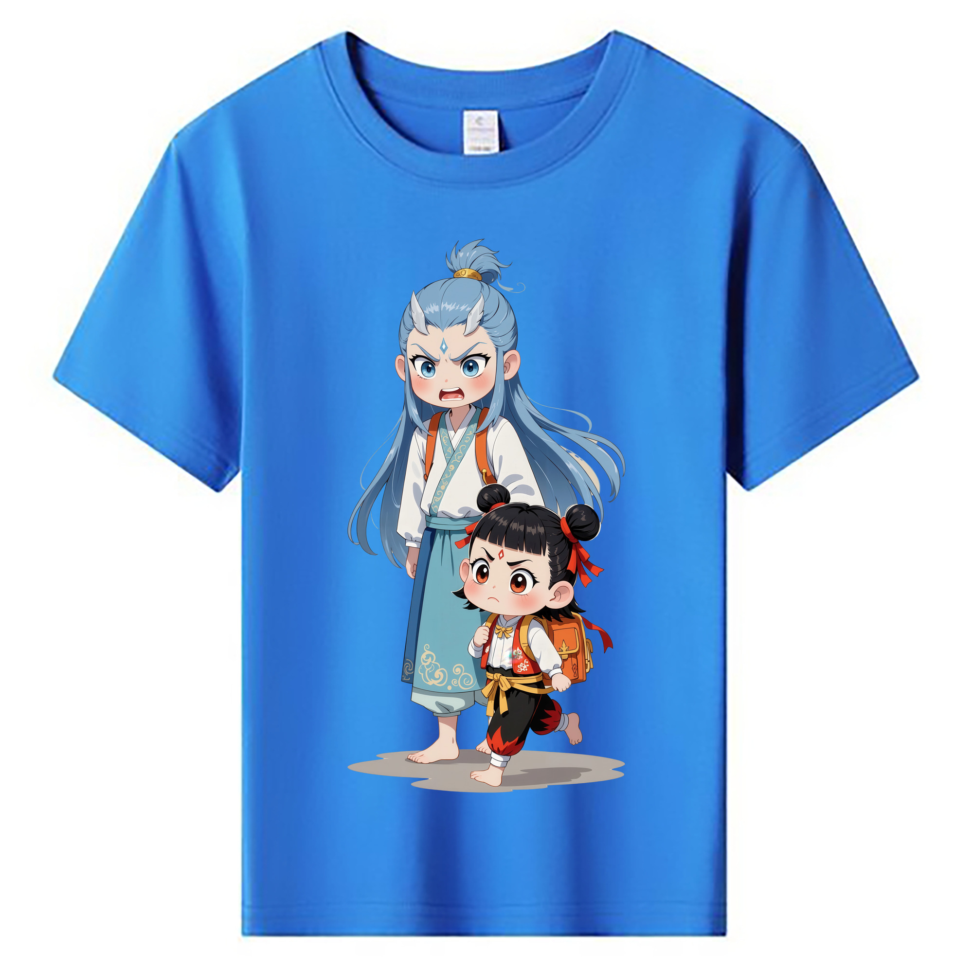 （画像用） Ne Zha 2 ナタ 魔童の大暴れ 綿100％キッズTシャツ（フロントプリント）